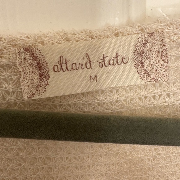 Altar’d State Cream Crochet Open Knit Sweater Boho Coastal Festival Medium - Picture 4 of 5